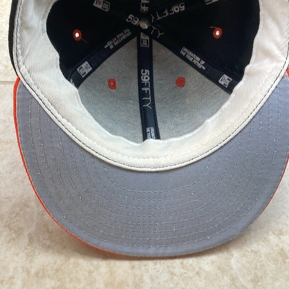 New Era 59FIFTY Frederick Key Fitted Hat 7 3/8 Black Orange 100% Wool Cap - Picture 7 of 13